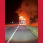 One lane on I-77 North closed in Iredell County after early morning tractor-trailer fire
